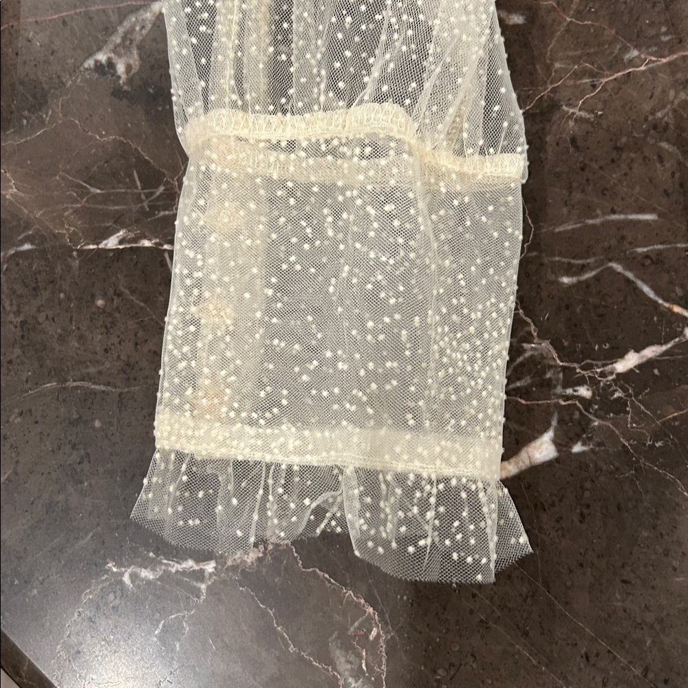 Zara Sheer Cream Blouse with Polka Dots - Picture 6 of 10